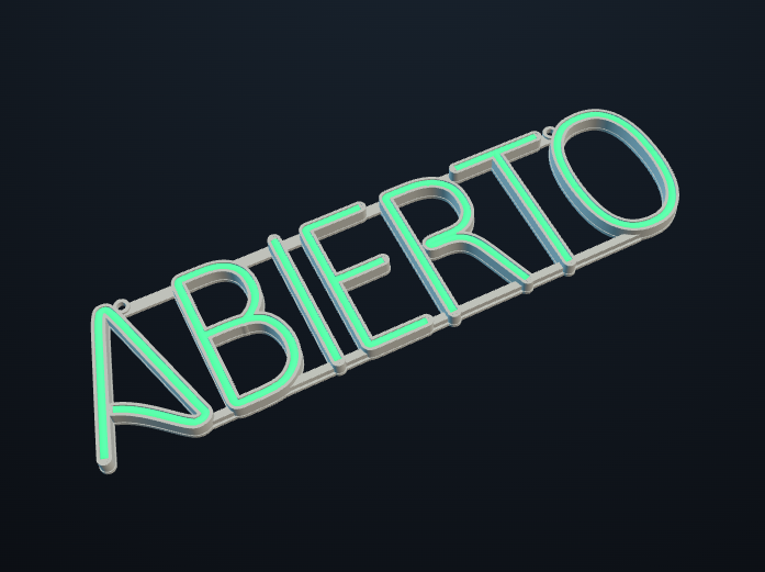Letrero Abierto V1 de neonflex, hecho con SignFlex3D