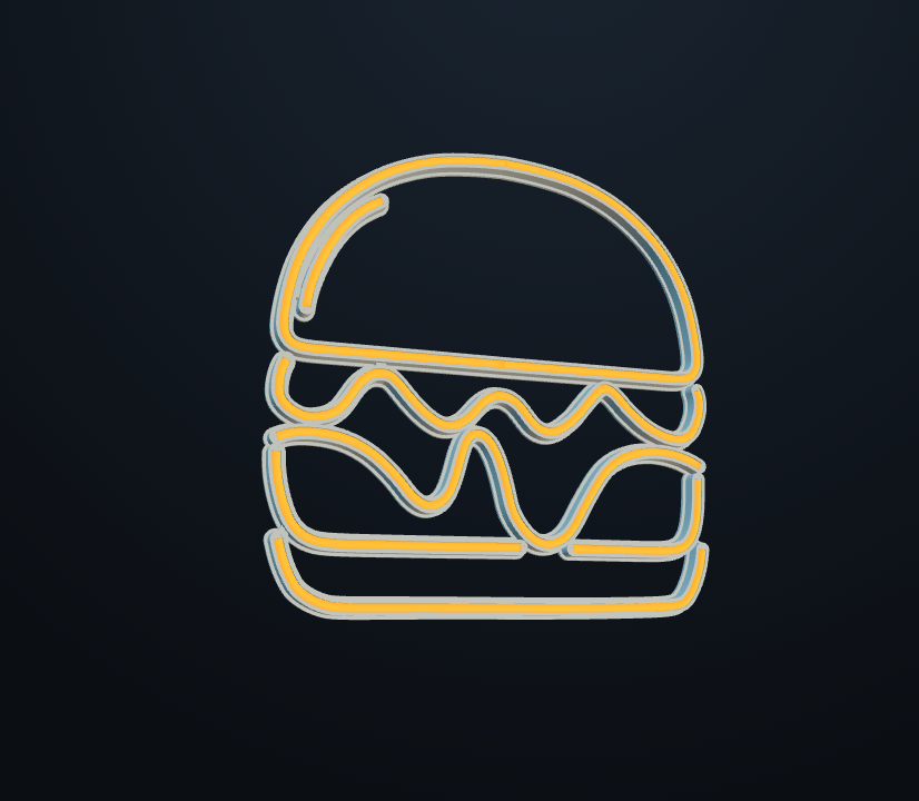Letrero Burguer V1 de neonflex, hecho con SignFlex3D