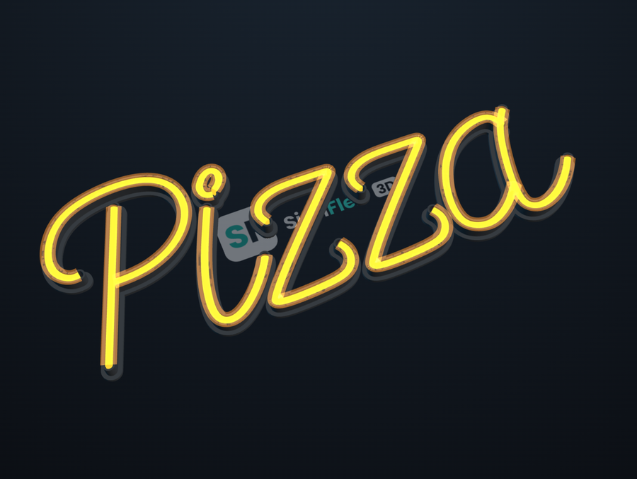 Letrero Pizza V1 de neonflex, hecho con SignFlex3D