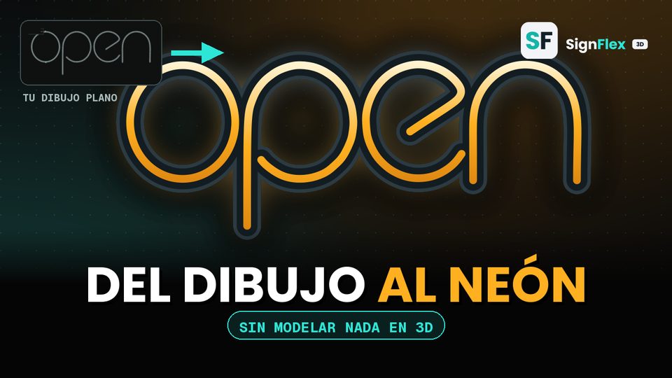 Tutorial: del dibujo monotrazo al letrero de neonflex impreso en 3D